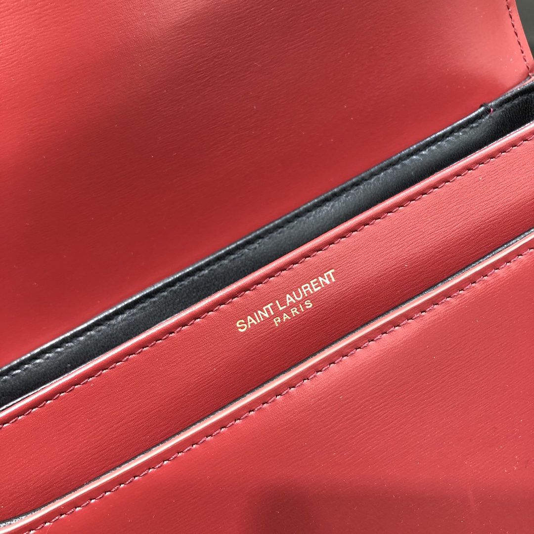 Saint Laurent Solferino Box Medium Calfskin Handbag Shoulder Bag Red 634305 